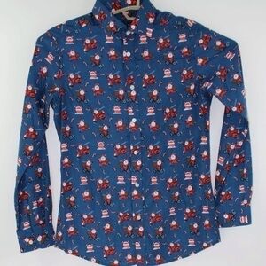Simon Banks Santa Buttom down shirt medium New